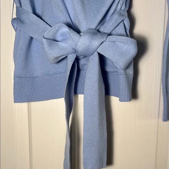 Light Blue Wrap Sweater - Picture 3 of 5